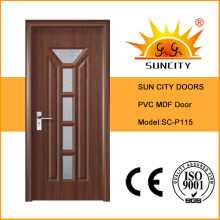 Precio barato MDF PVC Madera Puerta Interior (SC-P115)